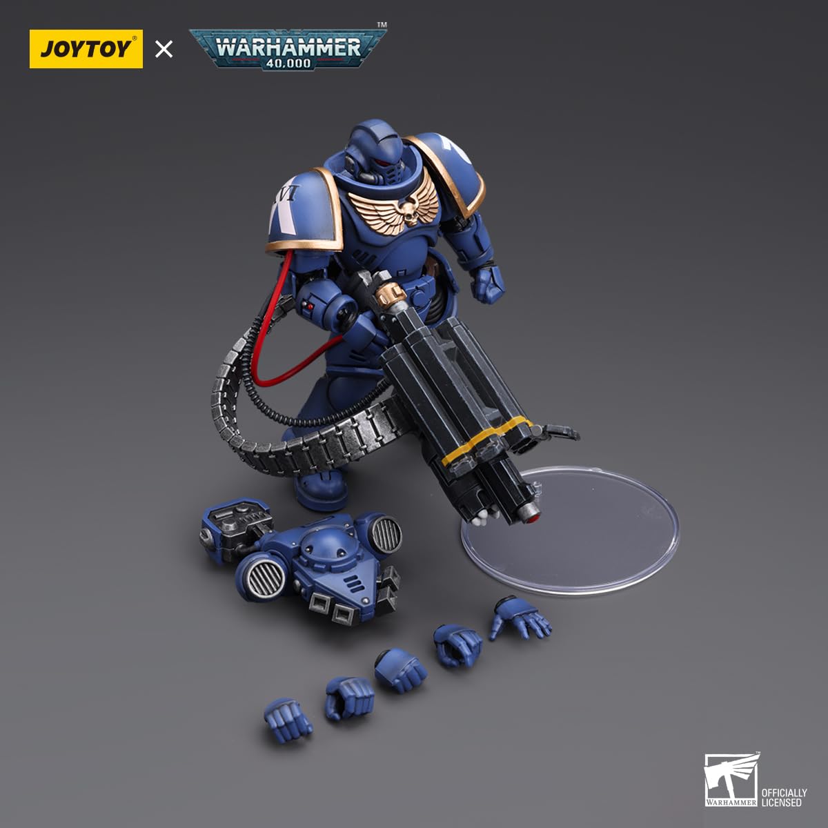 JOYTOY Warhammer figurka akcji, ultramaryna, spustoszenie morskie z wyrzutnią kasztelana (Superfrag 12 cm, zestawy kolekcjonerskich figurek akcji