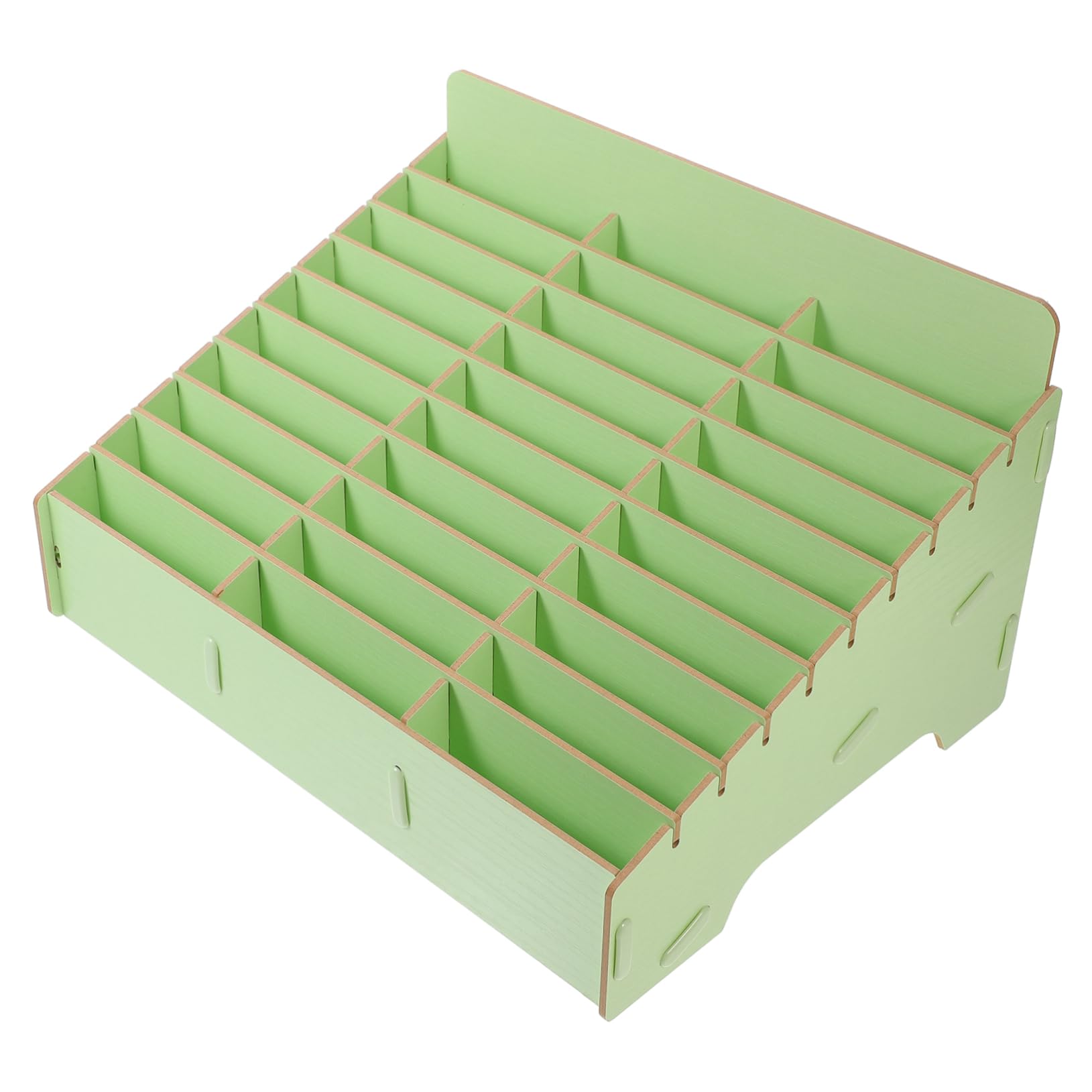 Gadpiparty Caja Organizadora para Almacenamiento Compartimentos Múltiples de Madera Verde de Teléfono Celular y Objetos Pequeños en Escritorio y Dormitorio