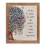 Lucky Tusk Let Her Sleep Personalized Nursery Tree Gift For Baby Girl Room Gift For Baby #1237,