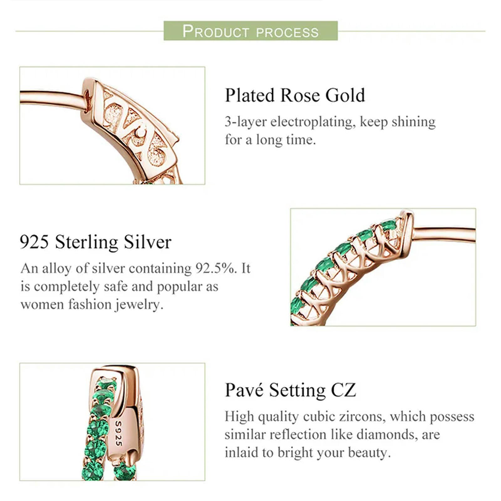 Pendientes Clásicos De Plata De Ley 925 Con Circonita Verde Redonda Para Mujer, Joyería De Compromiso Y Boda.