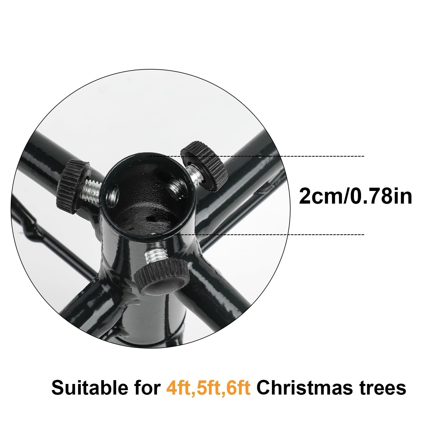 SULOLI Base per Albero di Natale,40 cm,Supporto Verde per Albero in Metallo,Foro Diametro 22mm,Supporto Gomma per Decorazioni Natalizie