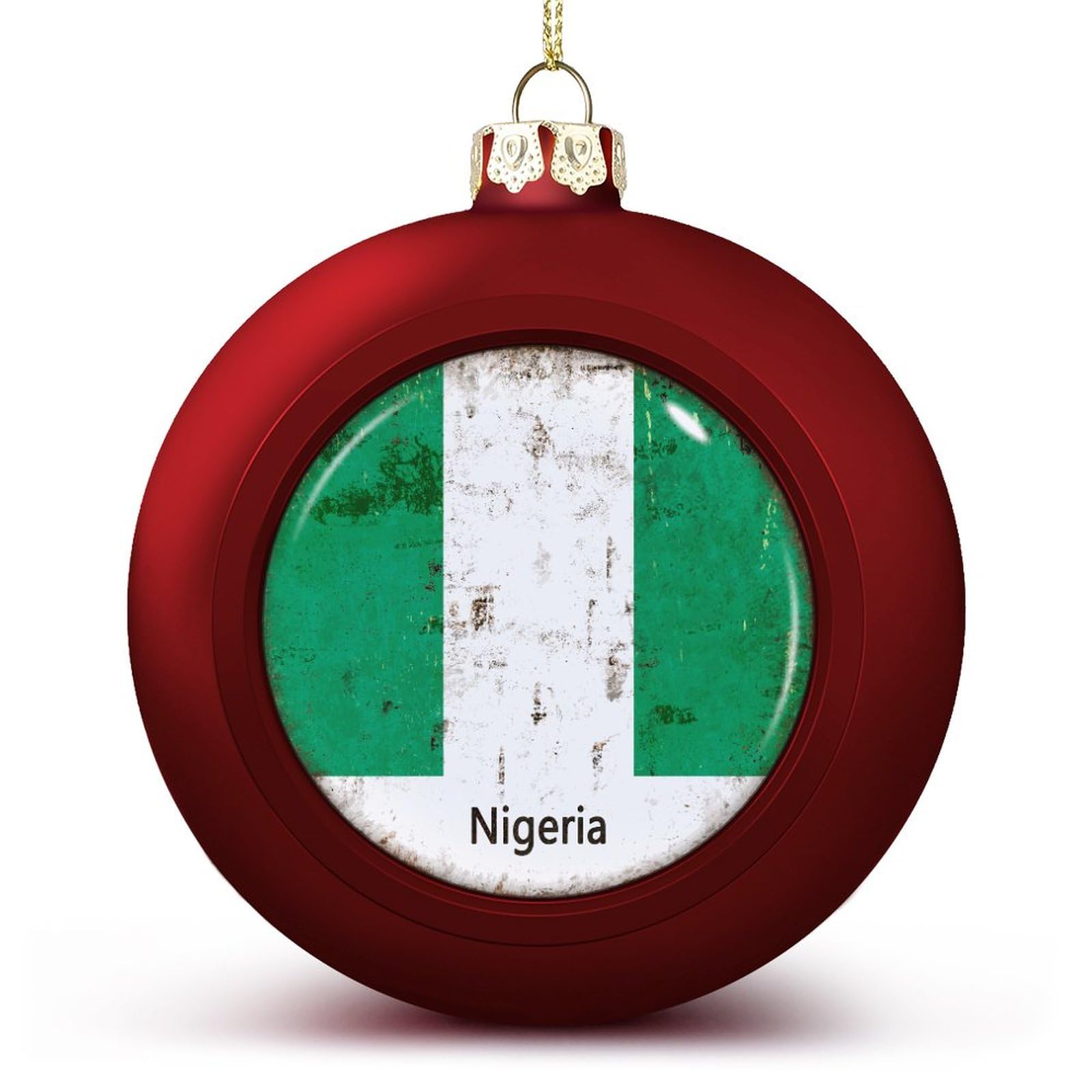 Luijorgy Boys Nigeria National Flag Ball Ornaments, Flag Ball Ornaments For Christmas Tree Decoration, Red Christmas Ball Ornament Xmas Baubles For Kids Friends