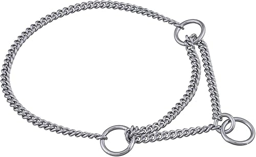Miniatura 4 de Alvalley Collar Martingale para perros, collar de cadena para perro, hecho de latón, seguro, fácil de manejar, adecuado para mostrar, entrenar y