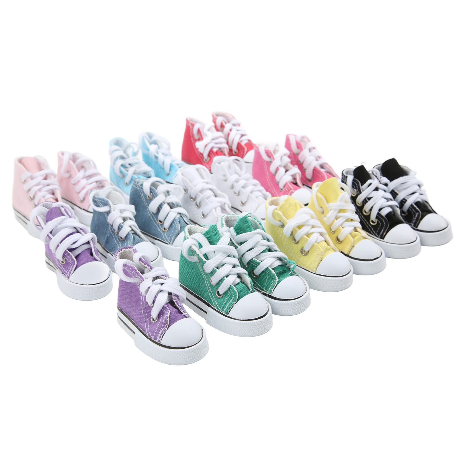 Akozon 10 works of 1/3 Doll Canvas Shoes 3.0 Inches Long Assorted Colors, Anti Slip Doll Plimsolls for DIY Cosplay and Dress Up - Image 2