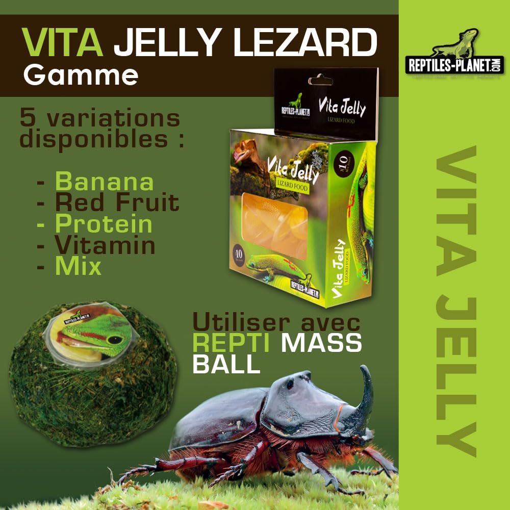 Reptiles Planet - Vita Jelly Banane pour Lézard - 10 pcs