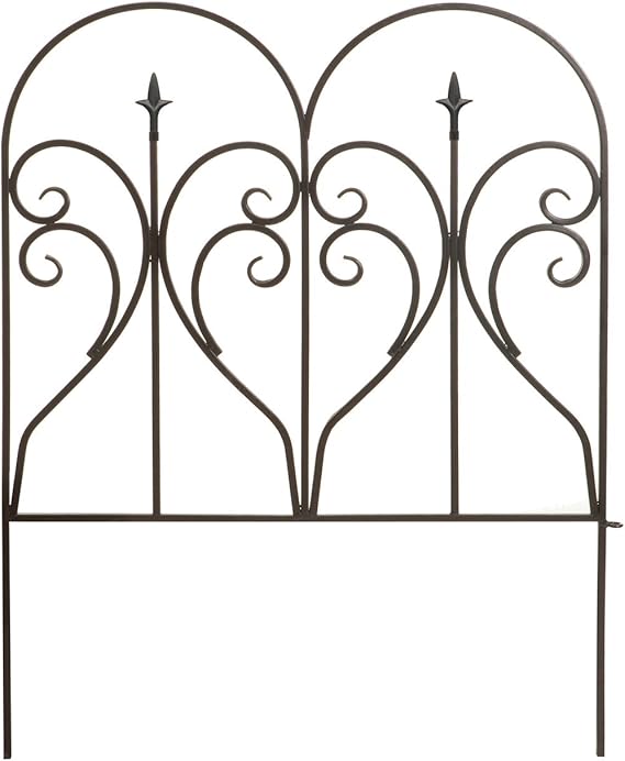 Panacea 87405 Scroll and Finial Border Fence, Black