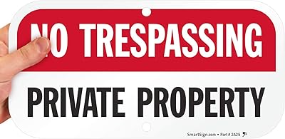 SmartSign No Trespassing Sign, Private Property No Trespassing Sign, 6 x 12 Inches Rust-Free Aluminum, USA Made