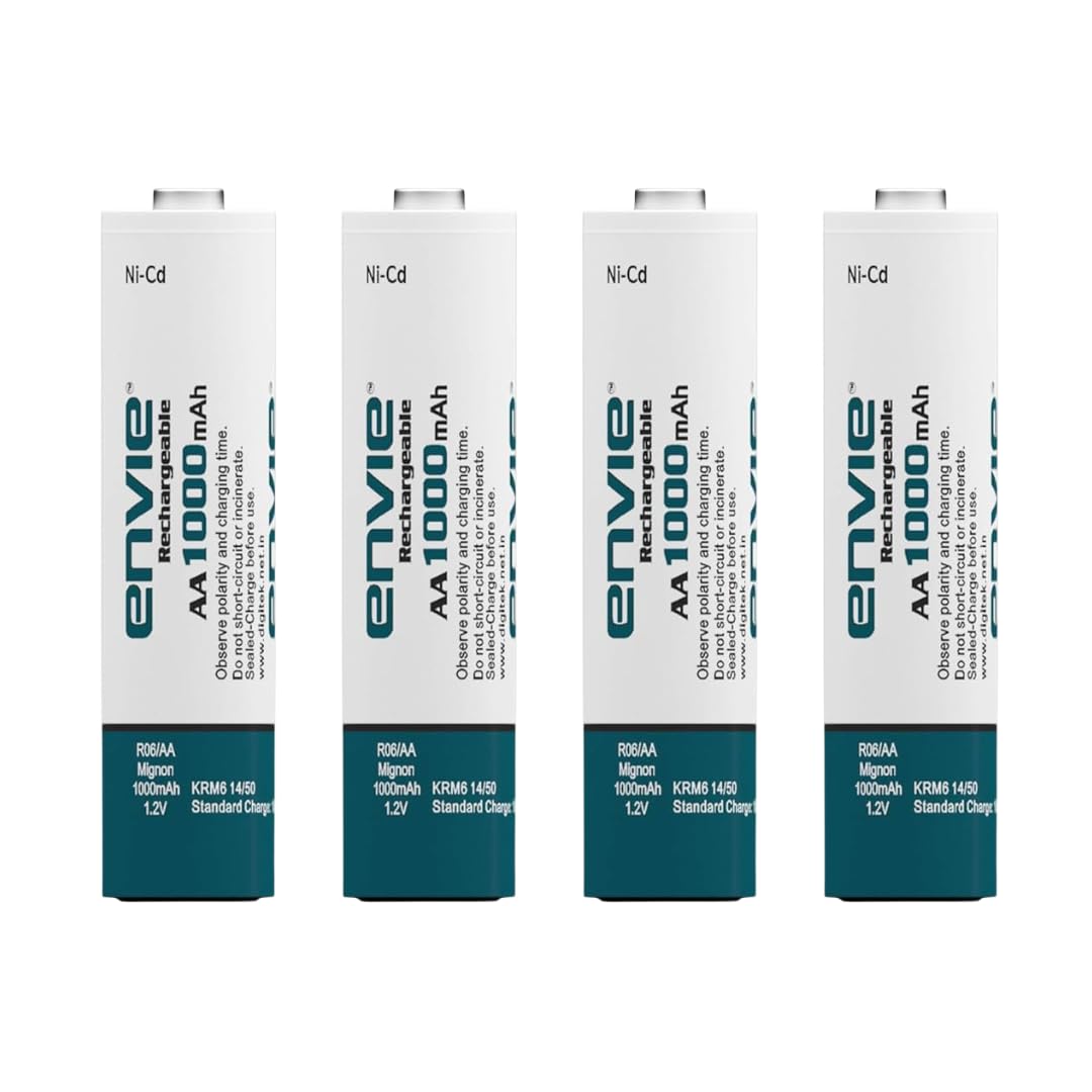 Rechargeable AA Batteries | 1000mAh Ni-Cd Rechargeable AA Batteries | Ideal for Toys, Remotes, Clocks, Mouse & Household Devices | Pack of 4-image-24