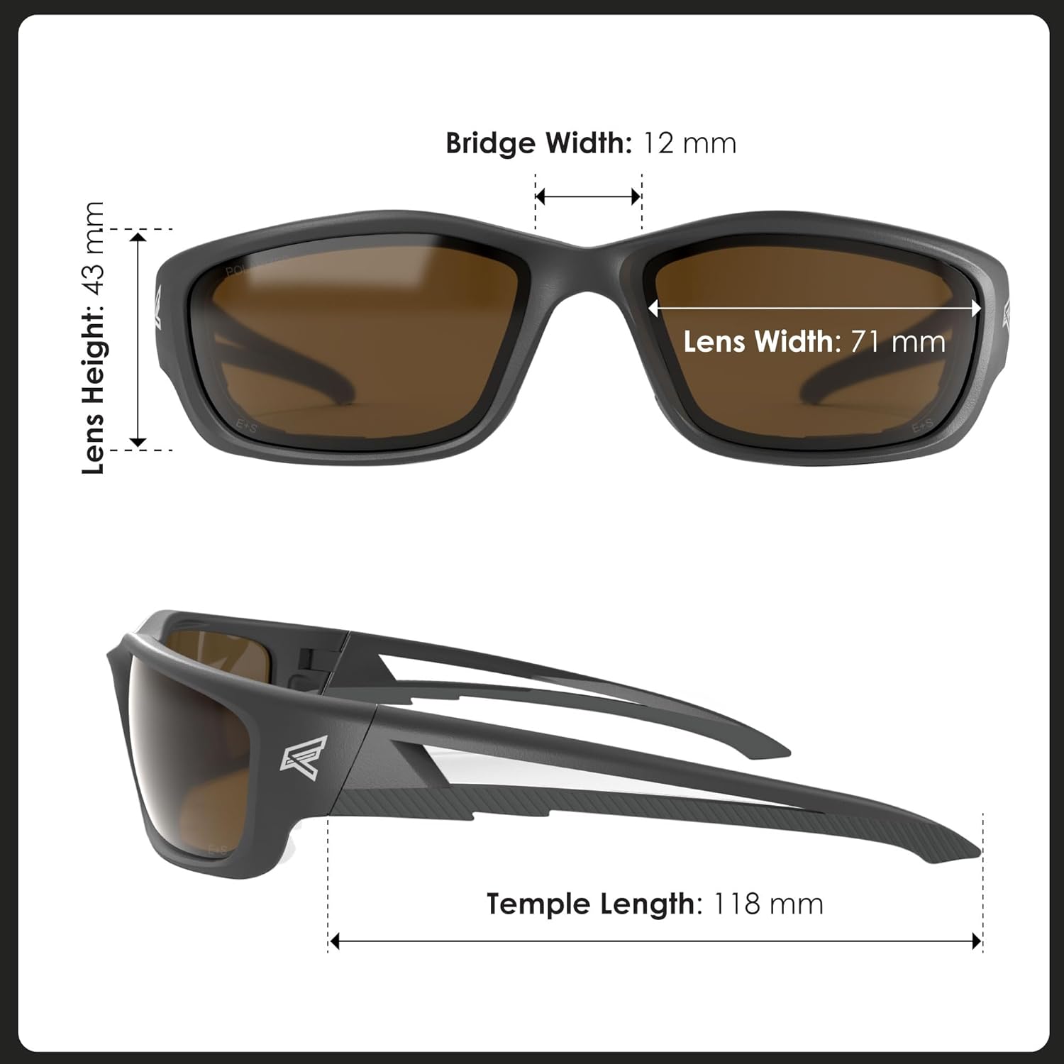 EDGE Kazbek XL Wrap-Around Safety Glasses, Anti-Scratch, Non-Slip, UV 400, Military Grade, ANSI/ISEA & MCEPS Compliant - Image 6
