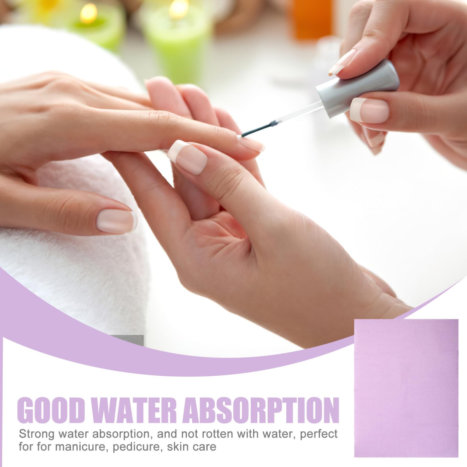 UKCOCO Tovagliette Monouso per Manicure Assorbenti e Protettive Impermeabili Non Tessuto Porpora 125 Fogli per Saloni di Bellezza e Pedicure