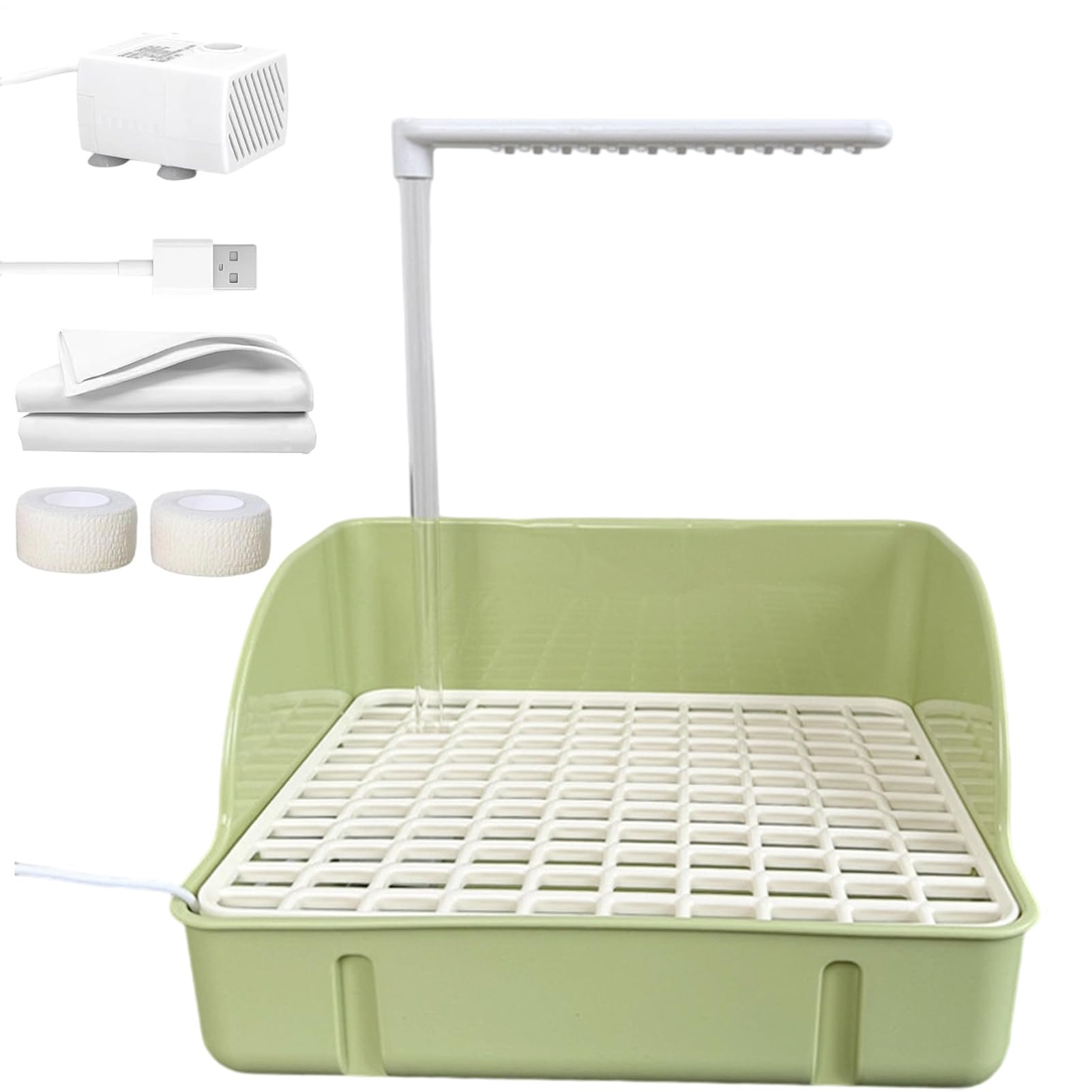 Generisch Abbeveratoio per con effetto doccia, vasca automatica | per con pompa, spaziosa vasca da bagno per pappagalli, parrocchetti, pappagallini, fringuelli e aras, per