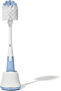 OXO Tot Bottle Brush with Stand - Dusk | Flexible Neck, Soft & Firm Bristles, Non-Slip Grip for Easy Baby Bottle Cleaning