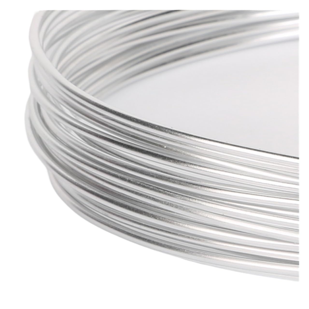 Silberfarbener runder Floristikdraht aus weichem Aluminium aus Aluminium for die Herstellung von DIY-Schmuckperlen(15 Gauge 5m)
