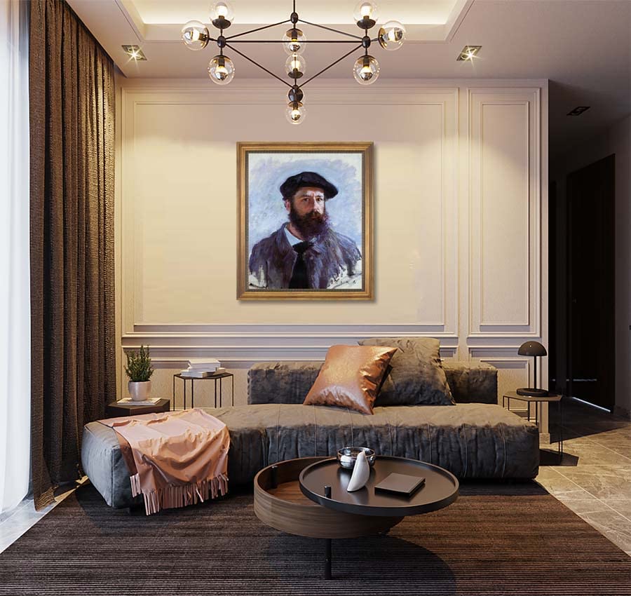 Amazon.co.jp: オスカー・クロード・モネ《ベレー帽の自画像