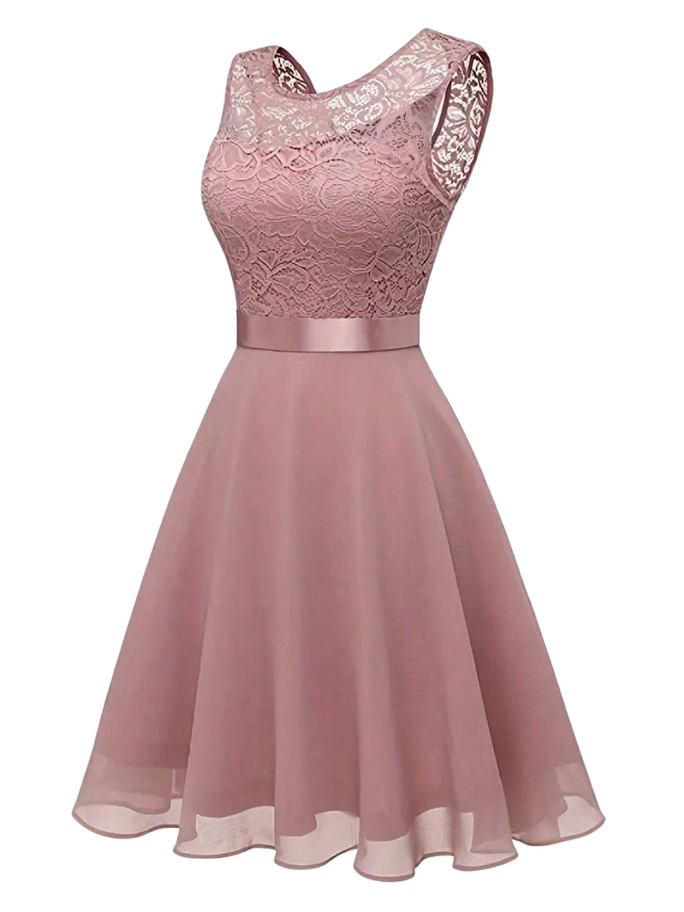 SweatyRocks Damen Spitzenkleid Elegantes Kleid A Linie Kurzkleid Mit Spitze