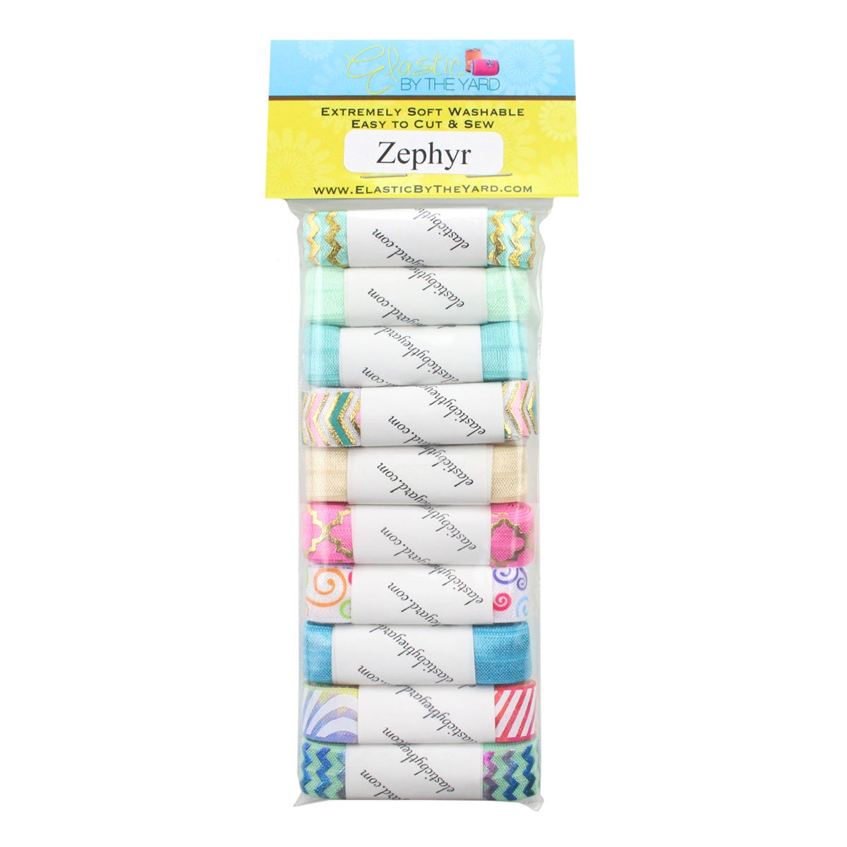 Zephyr 10yd Sample Multi Pack - FOE Grab Bag - 5/8" Fold Over Elastic