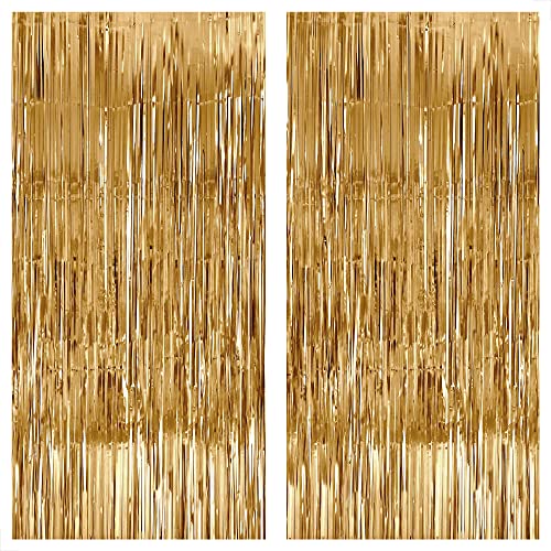 Image of KatchOn, XtraLarge, Champagne Gold Backdrop - 3.2x8 Feet, Pack of 2 | Gold Shimmer Wall Backdrop for Graduation Decorations 2026 | Golden Bachelorette Party Decorations