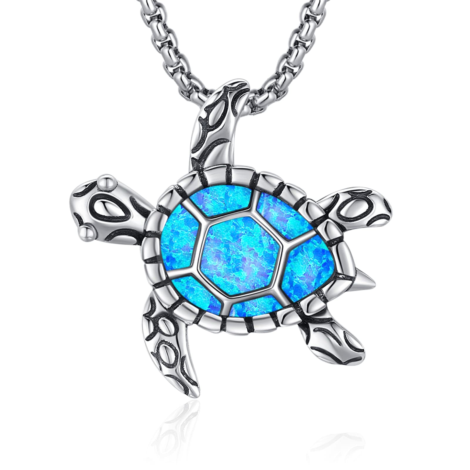 LOOVE Animal Cat/Cow/Owl/Dolphin/Turtle Necklace Sterling Silver Moonstone Abalone Shell Crystal Opal Cute Animals Jewelry Gift for Women