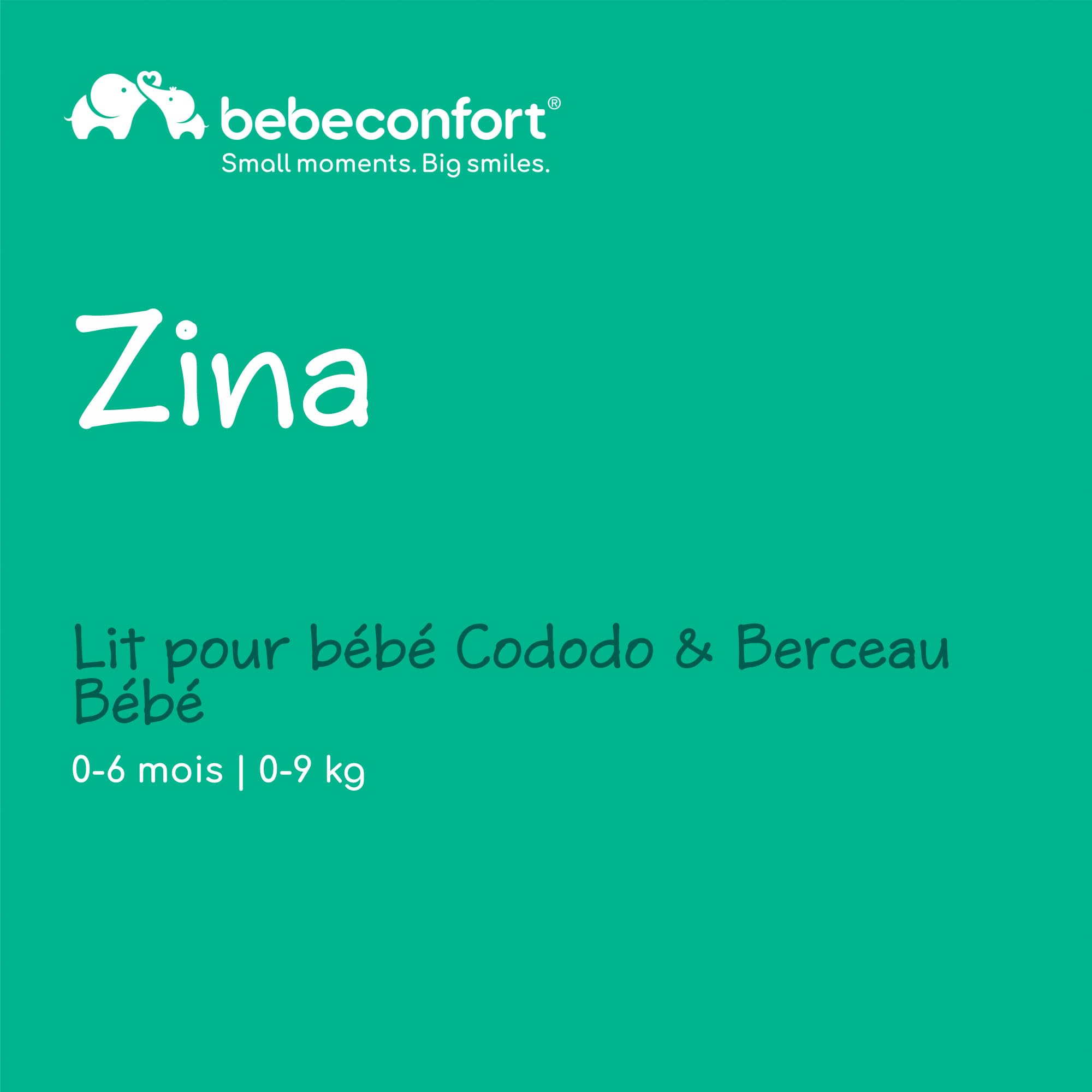 Bebeconfort Zina Berceau Bebe Cododo 0-6 Mois 0-9 kg Pliable 5 Positions Hauteur Réglables Matelas Inclinable Mineral Graphite