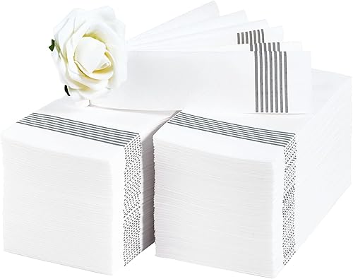 LITOPAK Paquete de 100 toallas de invitados desechables, suaves y absorbentes, toallas de papel para invitados, para baños, fiestas, bodas o