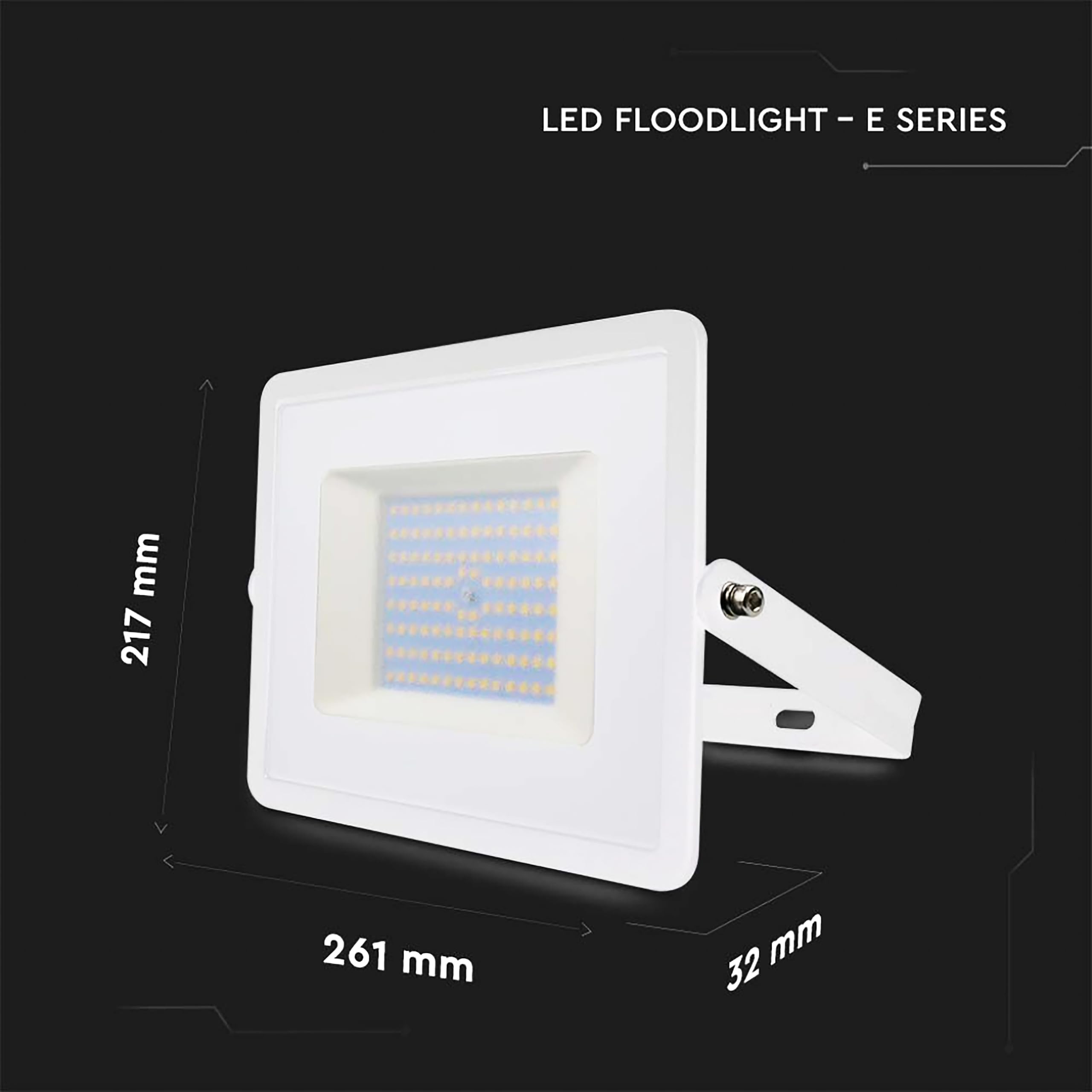 V-TAC Faro LED da Esterno Bianco 100W - [Chip Samsung - Alte Perfomance, Bassi Consumi] - 8700 Lumen - IP65 - Proiettore Faretto LED Nero per Casa, Giardino, Garage - Impermeabile - Fari Luce Naturale