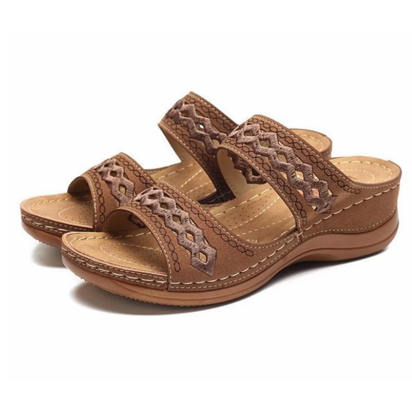 Pantofole da donna estive comode aperte, comode da indossare, pantofole ortopediche a piattaforma, pantofole morbide e morbide per l'estate, per passeggiate sportive, tong quotidiano