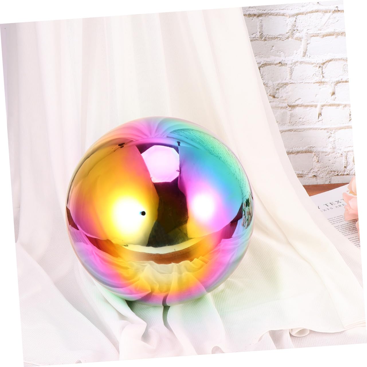 Bille en Acier Inoxydable 200mm, Boule Ronde Miroir Colorée