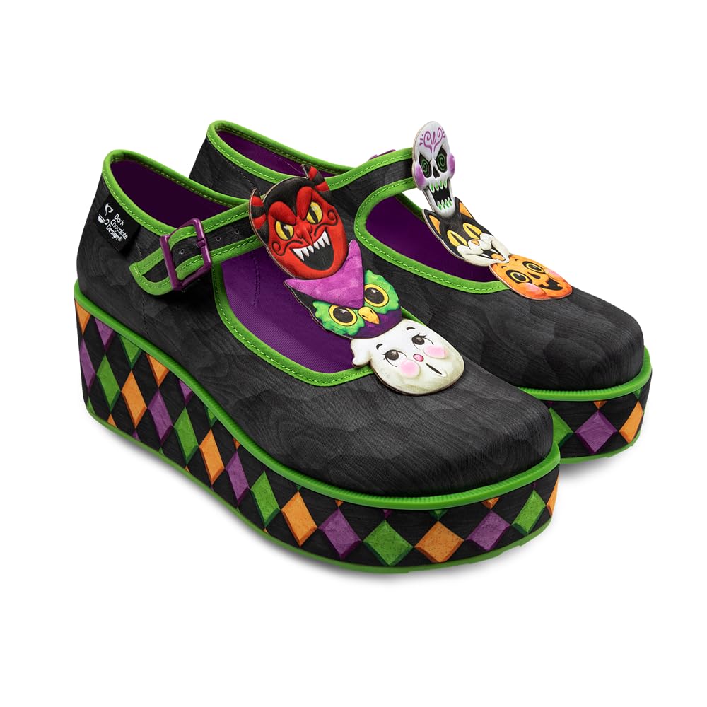 Hot Chocolate Design Chocolaticas Funky Canvas Women's Mary Jane Flat Shoes — view 102