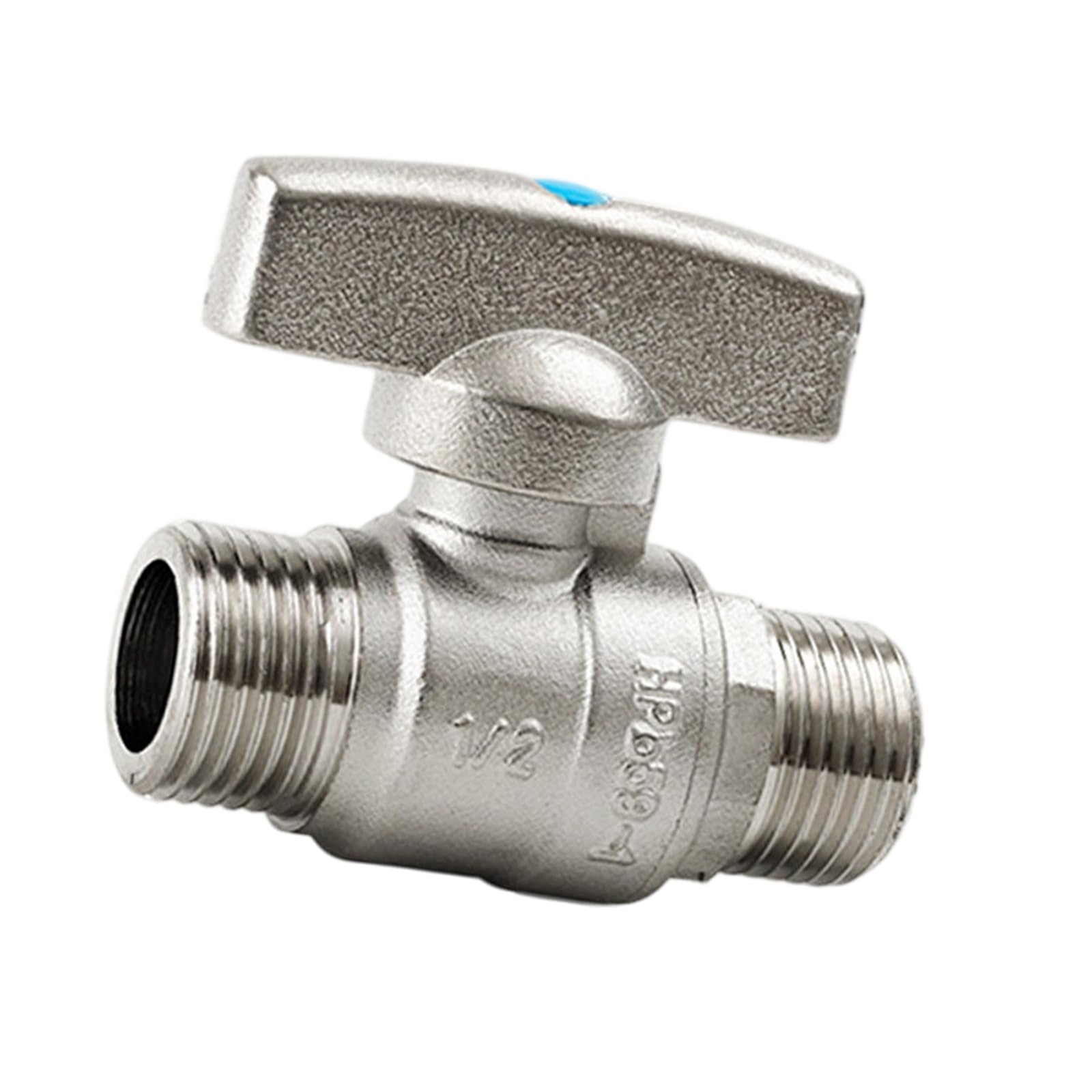 Premium Industrial Double Male Thread Ball 1/2 Inch or 3/4 Inch SuitableFor Home and Commercial Industry Plumbing Butterfly Handle Ball