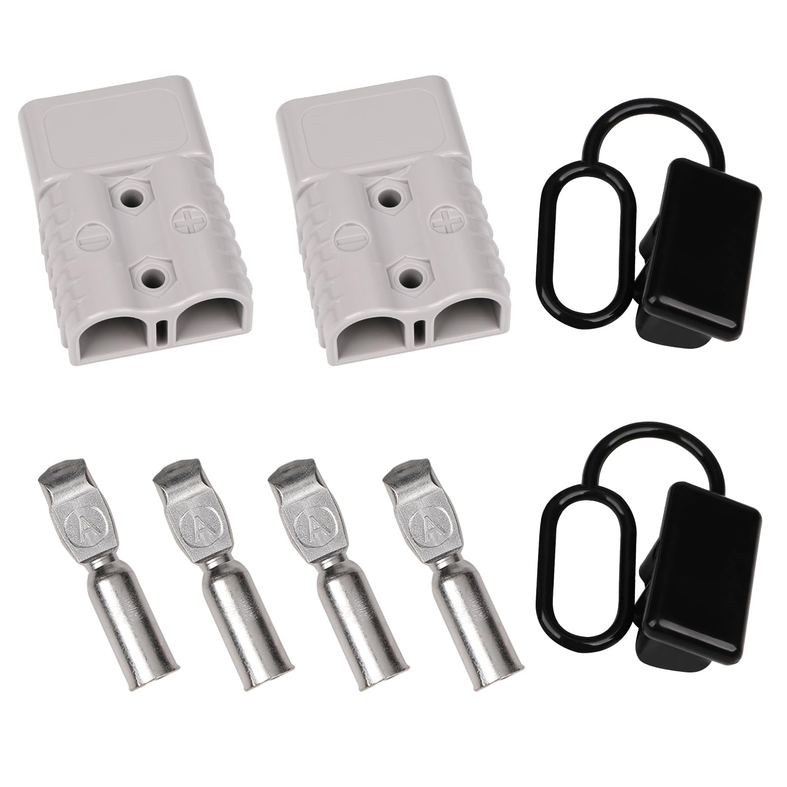 VILHTL 2 Pcs Anderson Connector 175A 600V Battery Quick Disconnect Connector with Hard Rubber Boot Caps Modular Power Connectors Anderson Plug Quick Plug