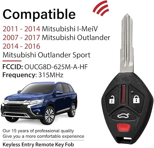 Miniatura 2 de Repuesto para Mitsubishi I-MeiV Outlander Sport Key Fob Control remoto OUCG8D-625M-A-HF 4 botones 315MHz