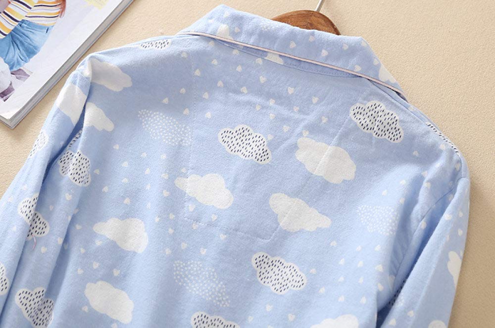Conjunto De Pijamas De Mujer,Conjunto De Pijamas Suaves Con Estampado De Nubes Tejidas Conjuntos De Salón Con Botones Y Bolsillos En La Parte Superior Y Pantalones Pjs Set Ropa De Dormir De Manga La