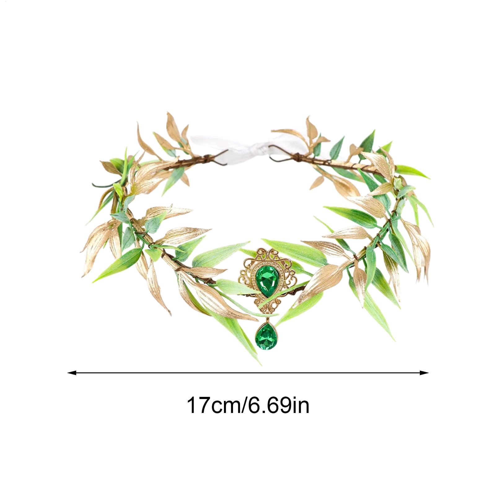 Fee Kopfschmuck - Grüne Renaissance Tiara Göttin Cosplay Stirnband Fantasie Haarschmuck für Erwachsene Frauen Mädchen Renaissance Faire Festival Halloween Party Hochzeit Fotoshooting