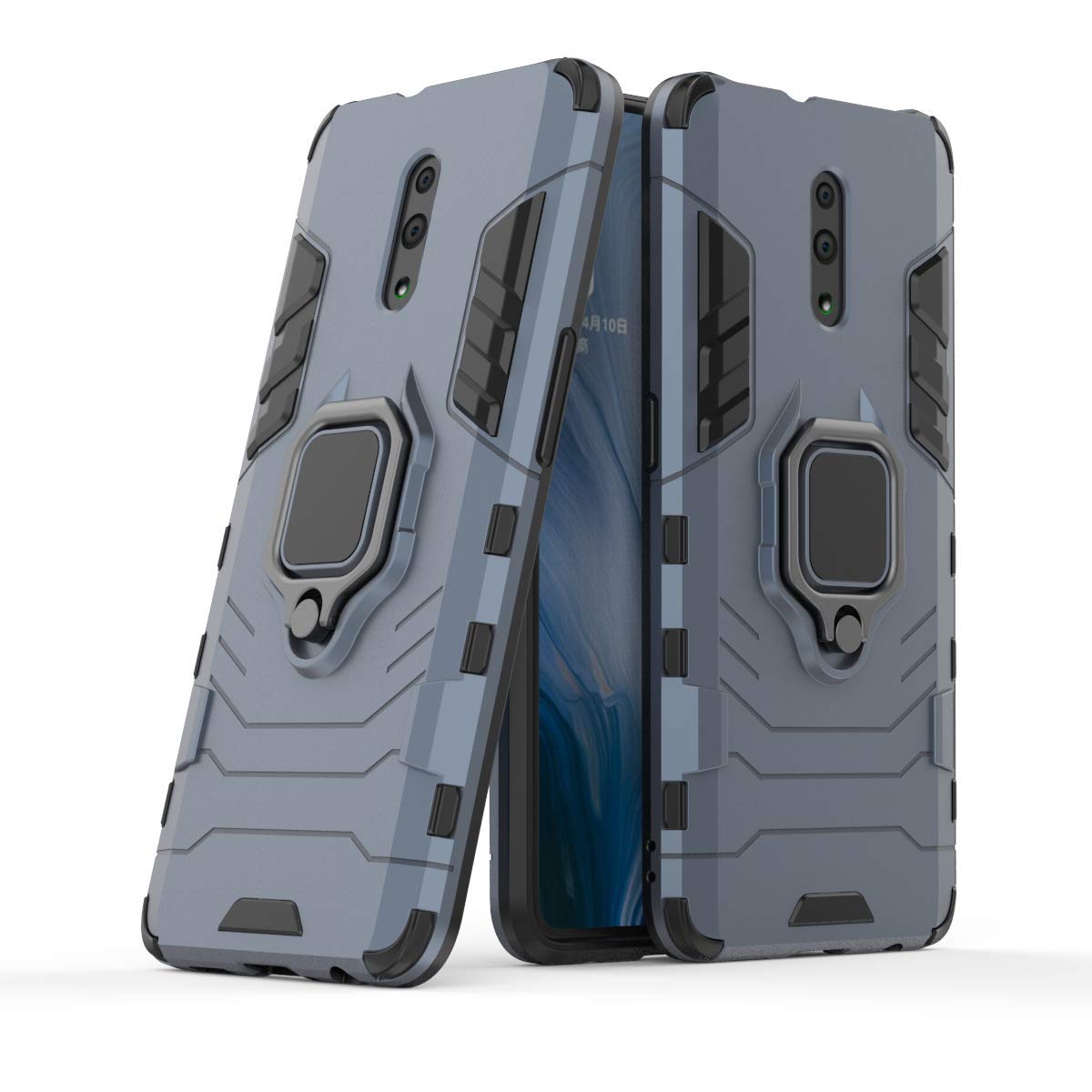 MRSTER Funda OPPO Reno4 Pro 5G, Armor Funda con 360 Anillo Soporte, Anti-Arañazos con Absorción de Choque Resistente Carcasa Protectora para OPPO Reno4 Pro 5G. HB Black — view 20