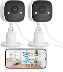 Jennov Outdoor/Indoor Security Cameras 5Ghz/2.4Ghz, 2K HD Wireless WiFi/Color Night Vision/AI Human Motion Detection /2-Way Audio/IP66 Waterproof Pet Dog Cat Baby Monitor Camera for Home Security