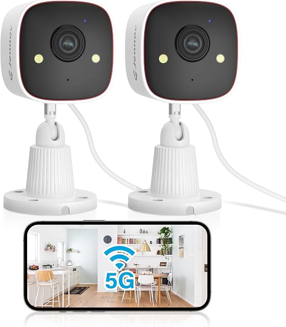 Jennov Outdoor/Indoor Security Cameras 5Ghz/2.4Ghz, 2K HD Wireless WiFi/Color Night Vision/AI Human Motion Detection /2-Way Audio/IP66 Waterproof Pet Dog Cat Baby Monitor Camera for Home Security