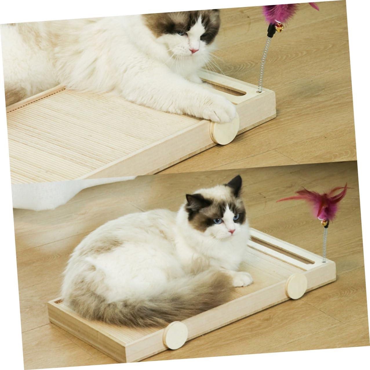 ERINGOGO Tiragraffi per Gatti in Legno Resistente e Multiuso, Tappetino per Graffiatura Durevole Che Protegge Mobili, per Pet Supply e attività del Gatto