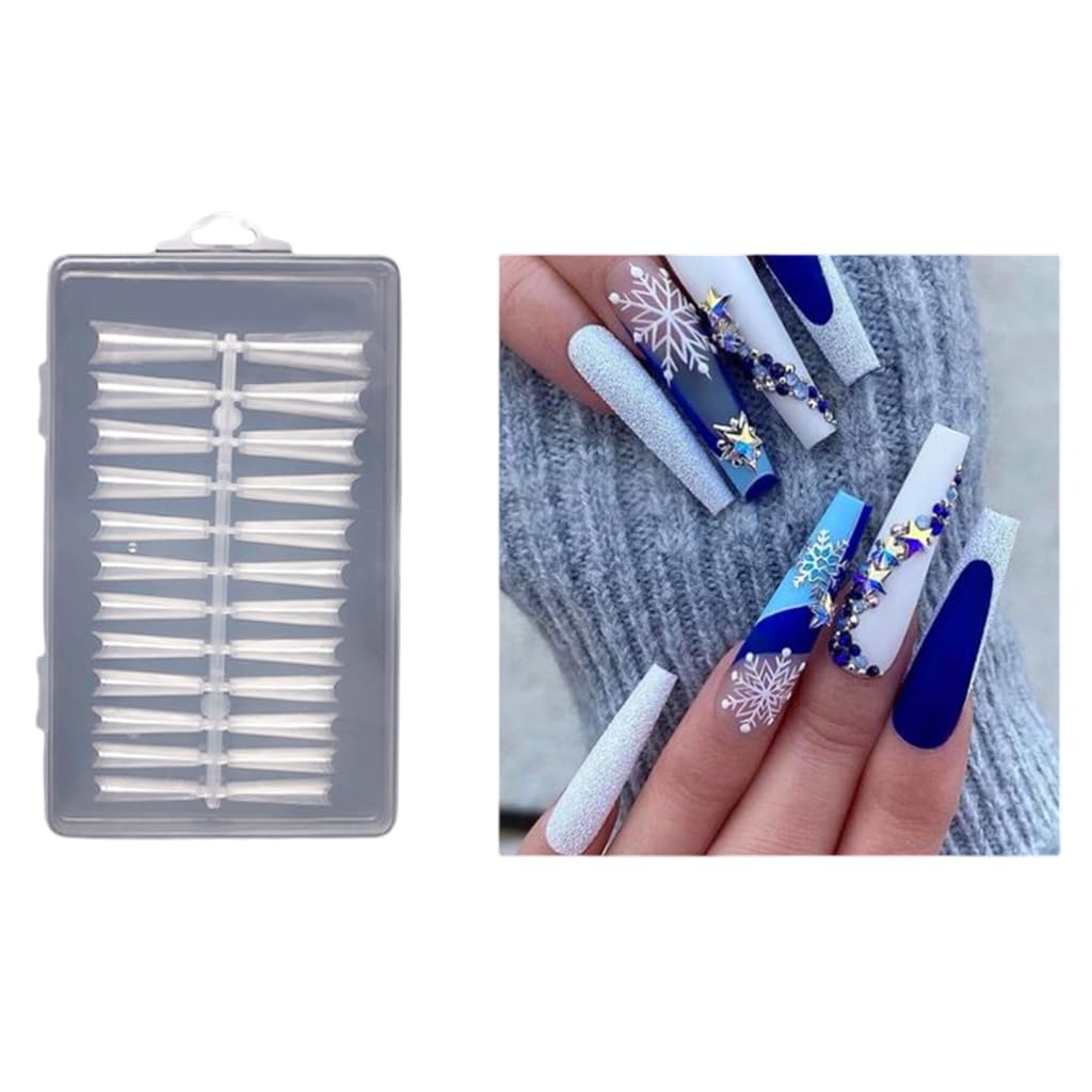 240 Pcs/Set Full Cover-Nails Tips Extra-Long Clear Nails Tips Art Tips Artifical Fingernails for Women