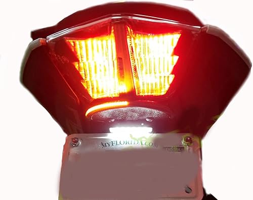 Eliminador de guardabarros compatible con KTM 390 Duke 2017-2021 CLEAR SX kit de barra de luz intermitente Tail Tidy, montaje de placa con luz LED