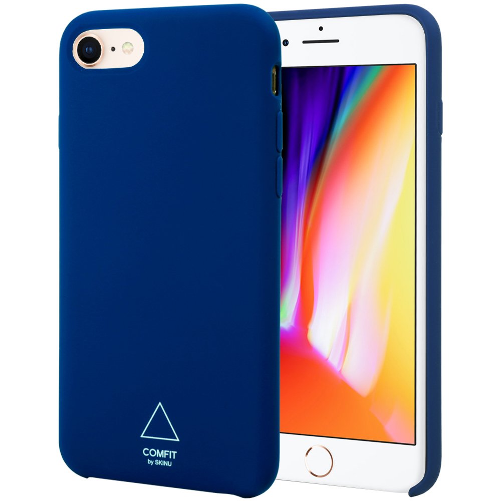 iPhone 8 Case, SKINU Comfit iPhone 8 Silicone Gel Rubber Shockproof Case with Inside Soft Microfiber Cloth Lining Cushion for iPhone 8 (2017) - Midnight Blue