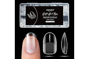 500Pcs Pre-shaped Short Oval Round Nail Tips