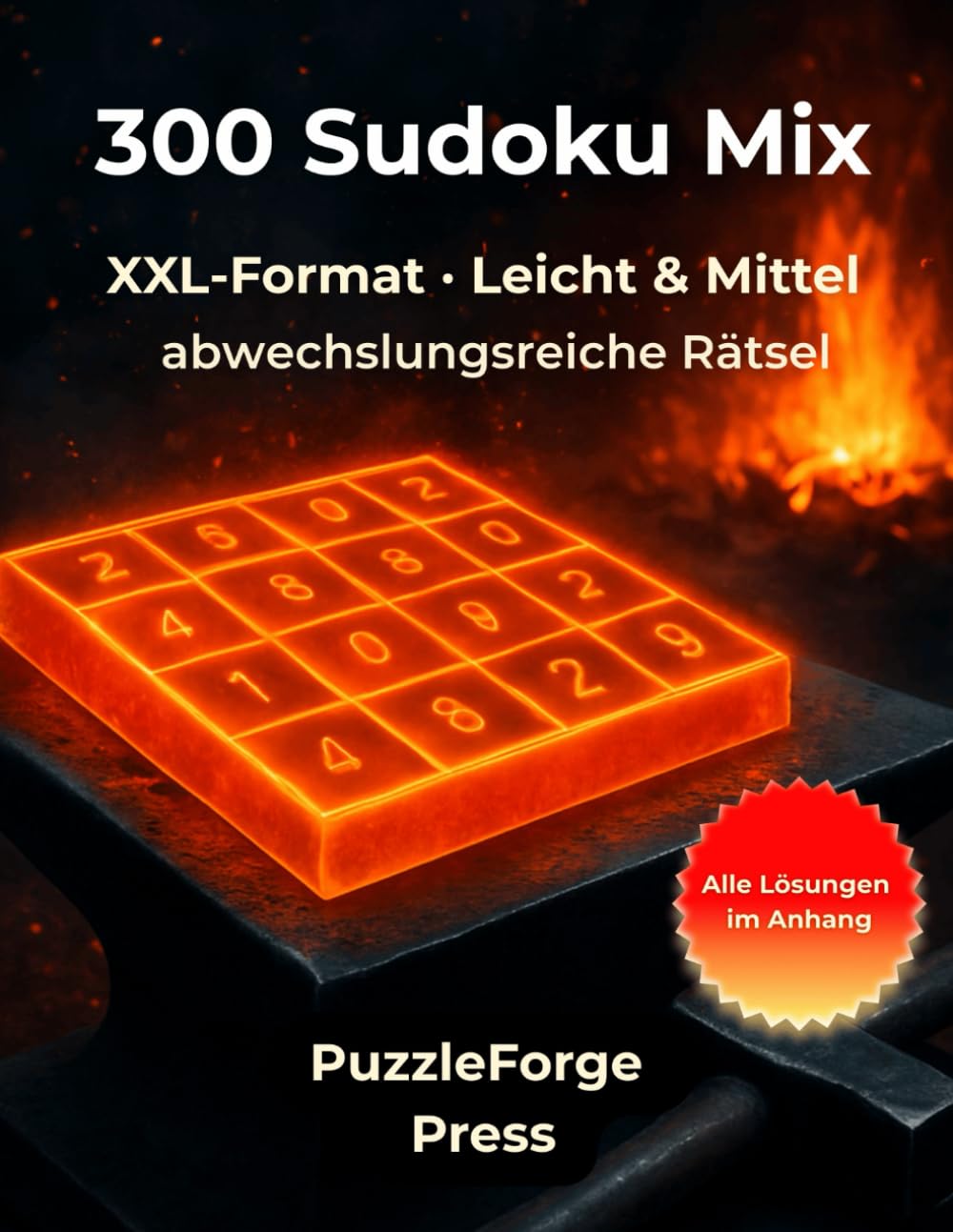 300 Sudoku Mix: 300 Rätsel – 2 Sudokus pro Seite – Großformat – Mit Lösungen – Logiktraining für Erwachsene, Konzentration & Gedächtnis (PuzzleForge™ ... Gehirntraining von leicht bis extrem)