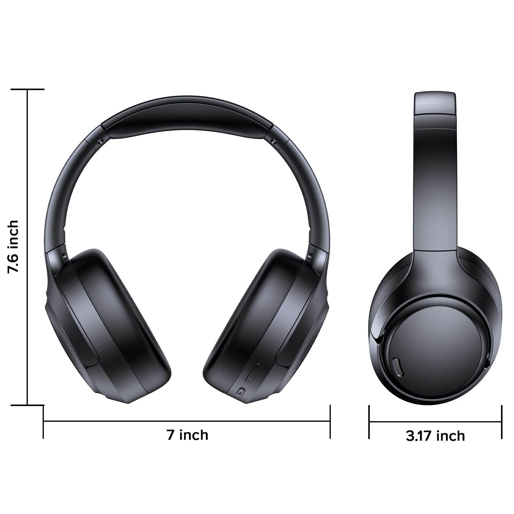 Hybrid Active Noise Cancelling Bluetooth 6.0 Headphones 120H Playtime 6 ENC Clear Call Mic, Over Ear Headphones Wireless with Hi-Res Audio Comfort Earcup Low Latency ANC Headphone for Travel Workout — view 8