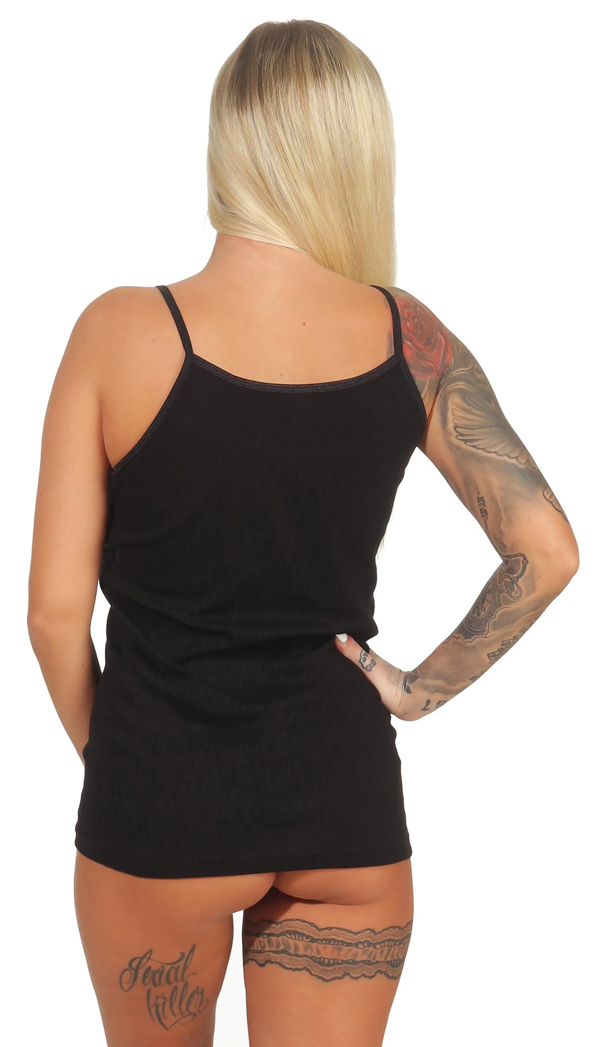 2 4 6 o 10 magliette da donna sottili con spalline larghe bianche pizzo fine 100% cotone pettinato taglia 36/38 fino a 60/62. canottiere donna.