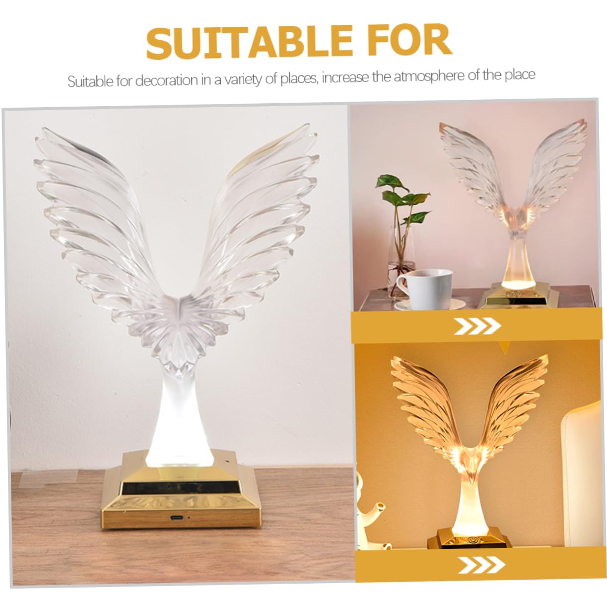 OSALADI Dekorative Tischleuchte mit Touch, 1800ma, Gold Acryl, Retro | Multifunktions Leuchte, Wohnzimmertisch und Schreibtisch Deko, Kreative Gestaltung für Zuhause