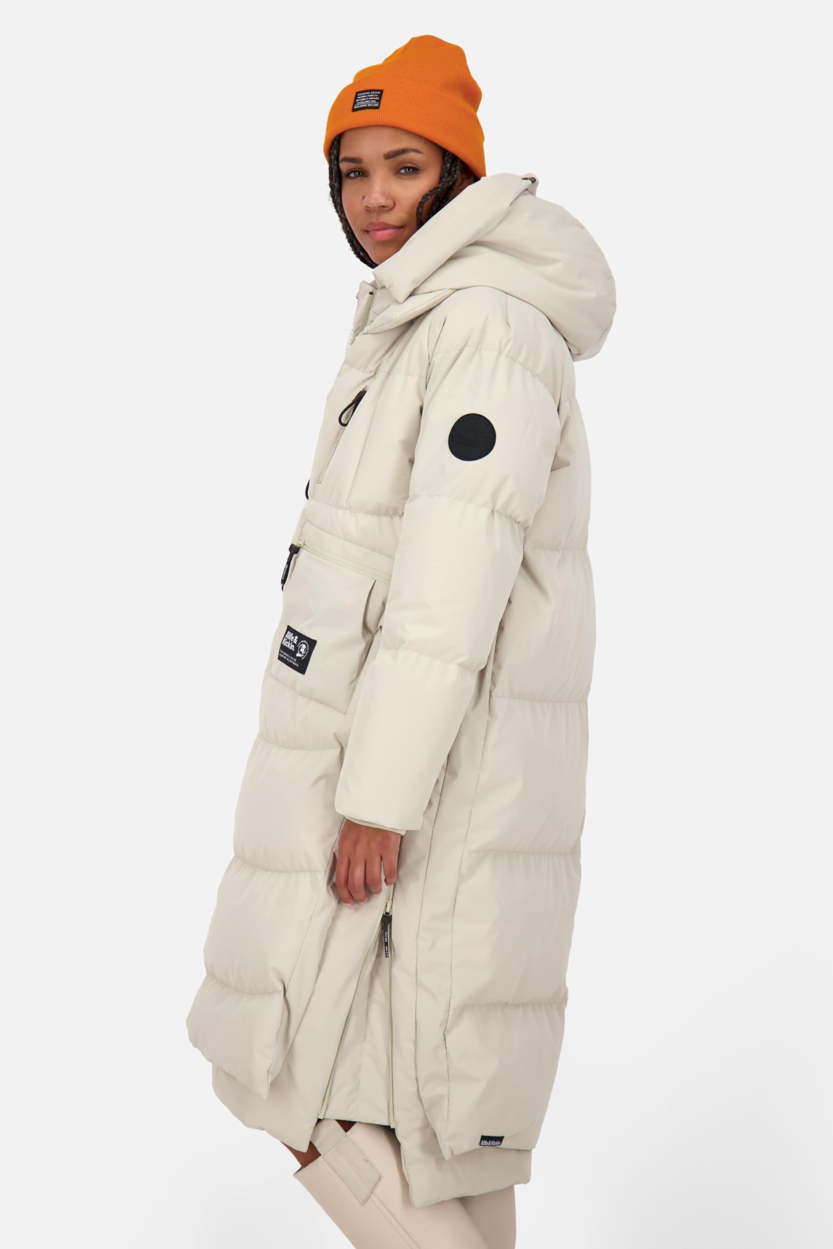ALIFE and Kickin RihannaAK A Puffer Coat Damen Wintermantel Steppmantel Lange Winterjacke für Kalte Tage Mantel für Herbst & Winter Perfekt für Freizeit & Alltag Pumice XL