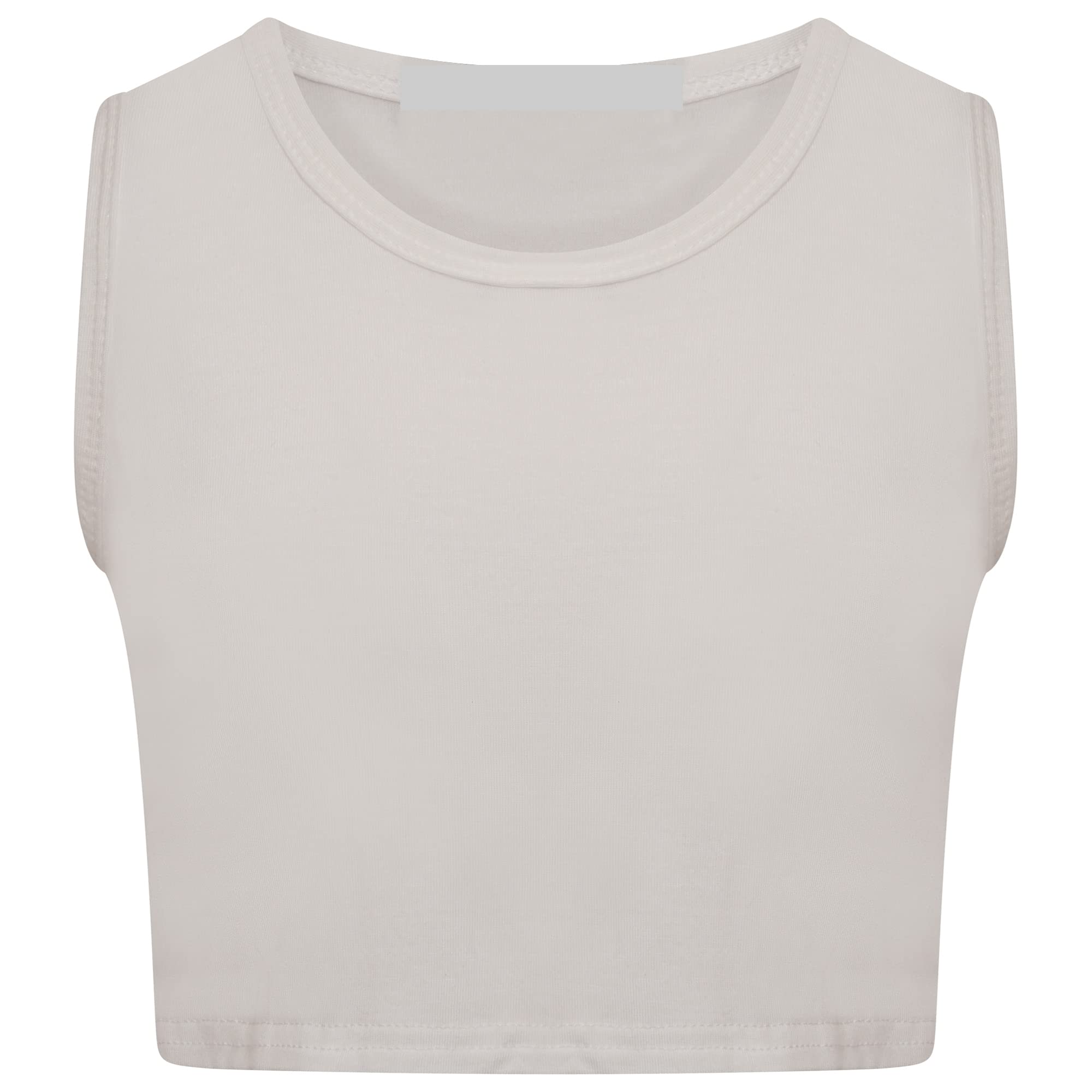 Loxdonz Girl's Kids Basic Crop Tank Tops Sleeveless Racerback Muscle Crop Tank Vest Top
