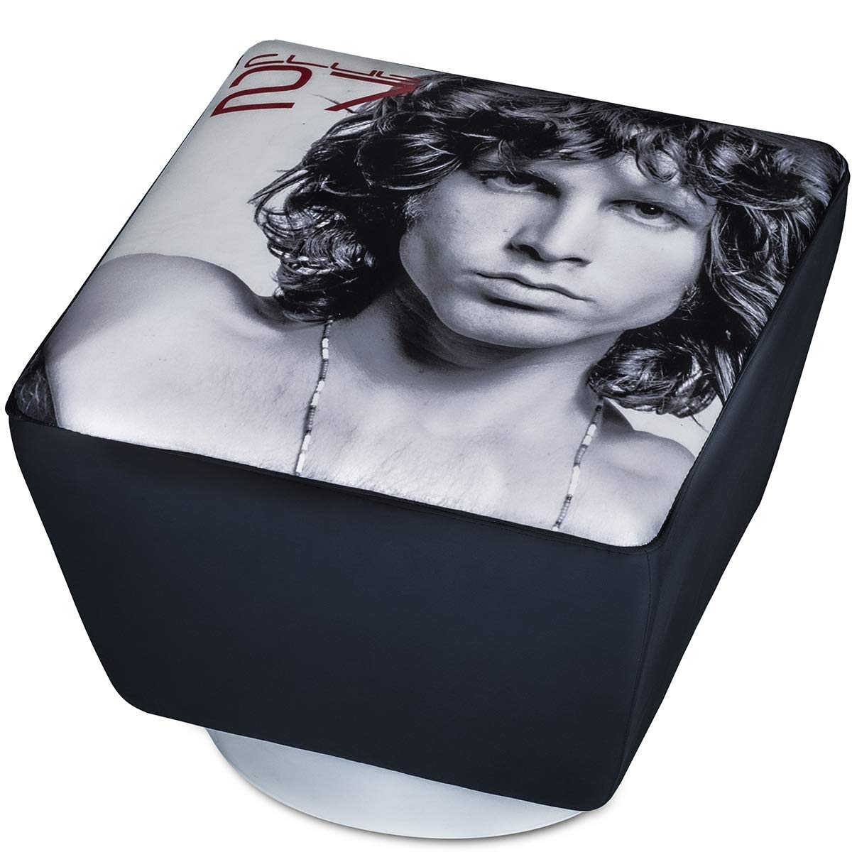 Forevershiningstars Pouf Club 27 Jim Morrison Bright Footrest For Indoor Or Outdoor, Rock Music Pop Art Icon Popstar Rockstar, Senza illuminazione