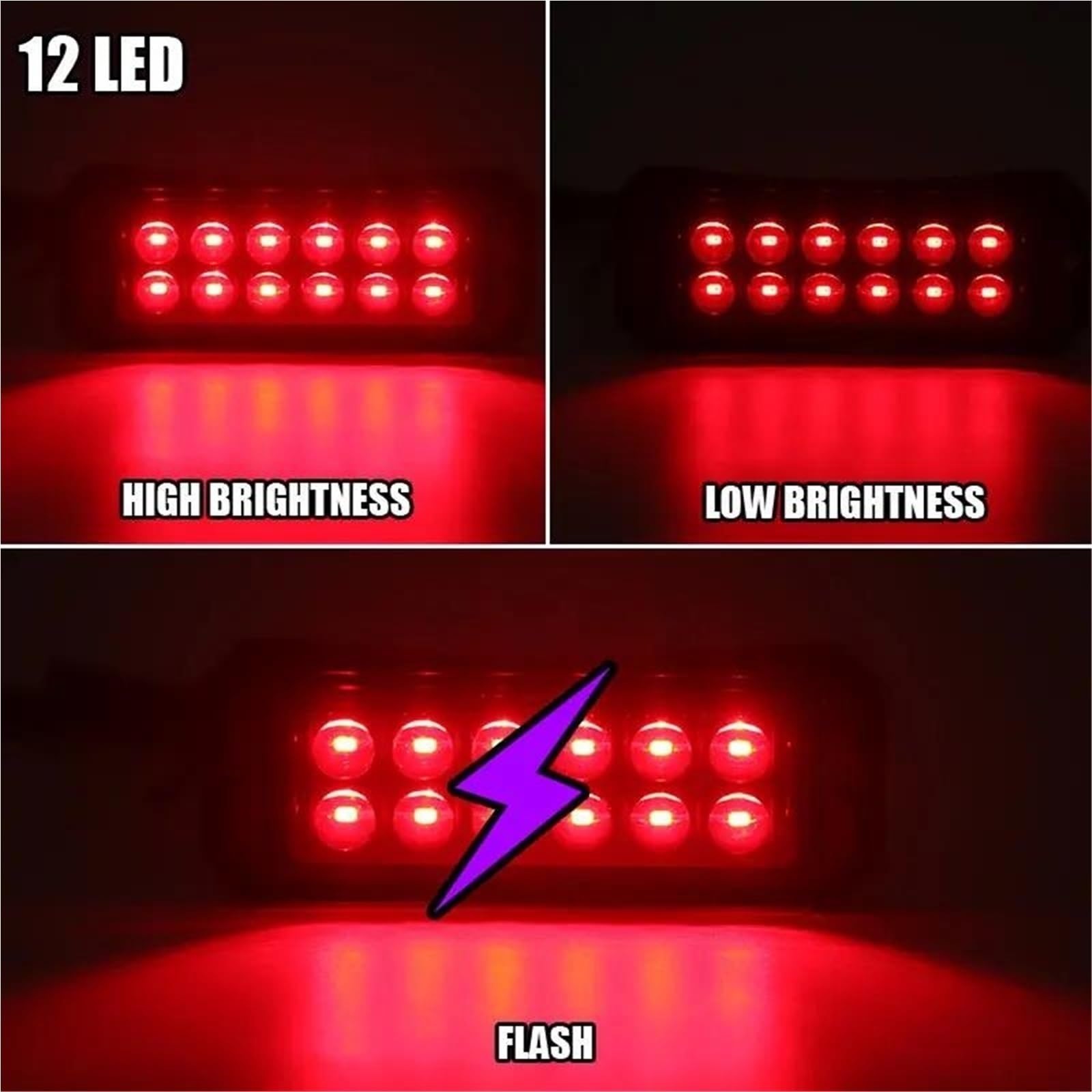 Indicador Intermitente Espejo Retrovisor Luz Indicadora Posición Lateral Para Camión Lámpara Advertencia Para Coche Camioneta Remolque Tractor Furgoneta(8 LED Red)