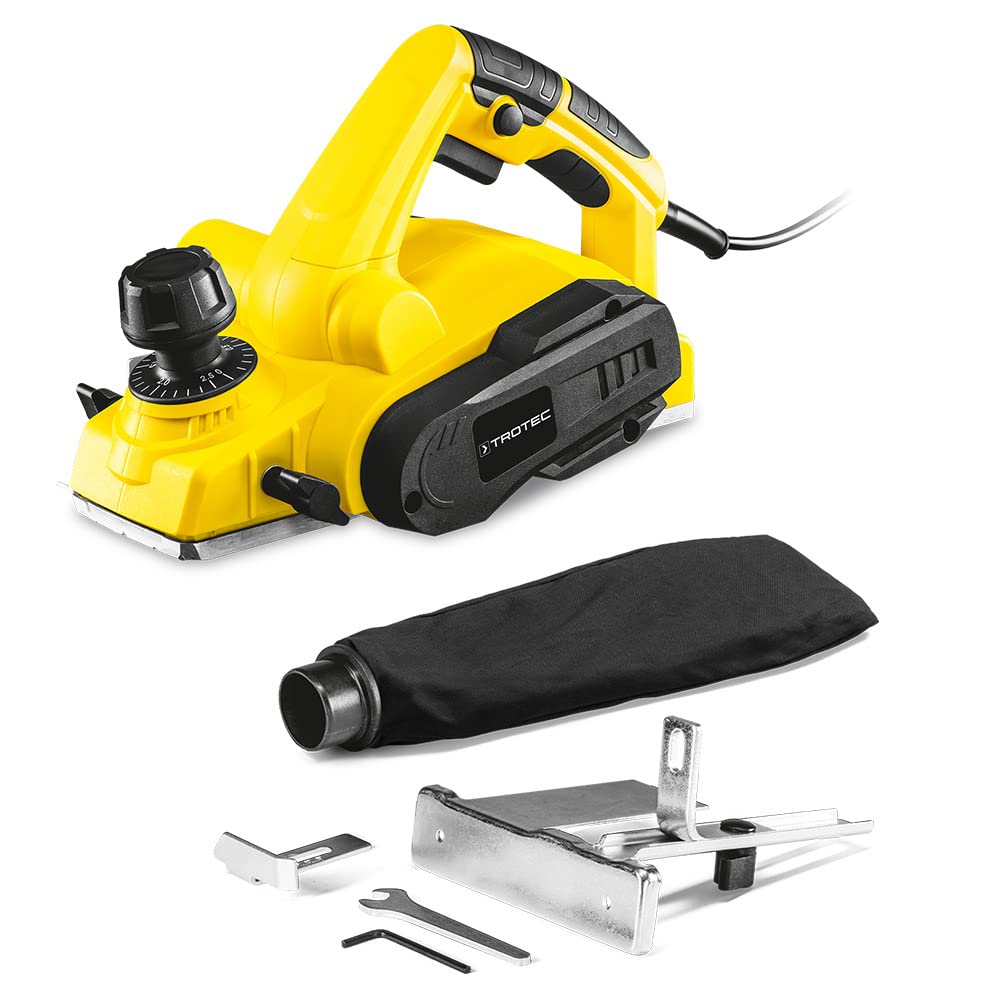 TROTEC cepillo eléctrico PPLS 10-800 potente cepillo de 800 W con guía y mando de ranura para virutas